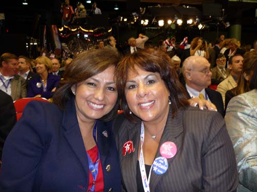Secretary Rosario Marin and Assemblywoman Bonnie Garcia in the California delegation